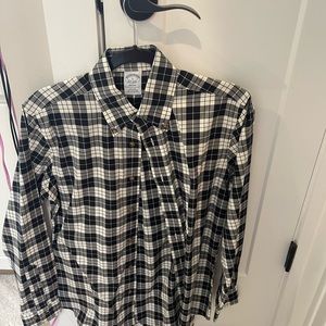 Brooks Brothers regent plaid black shirt